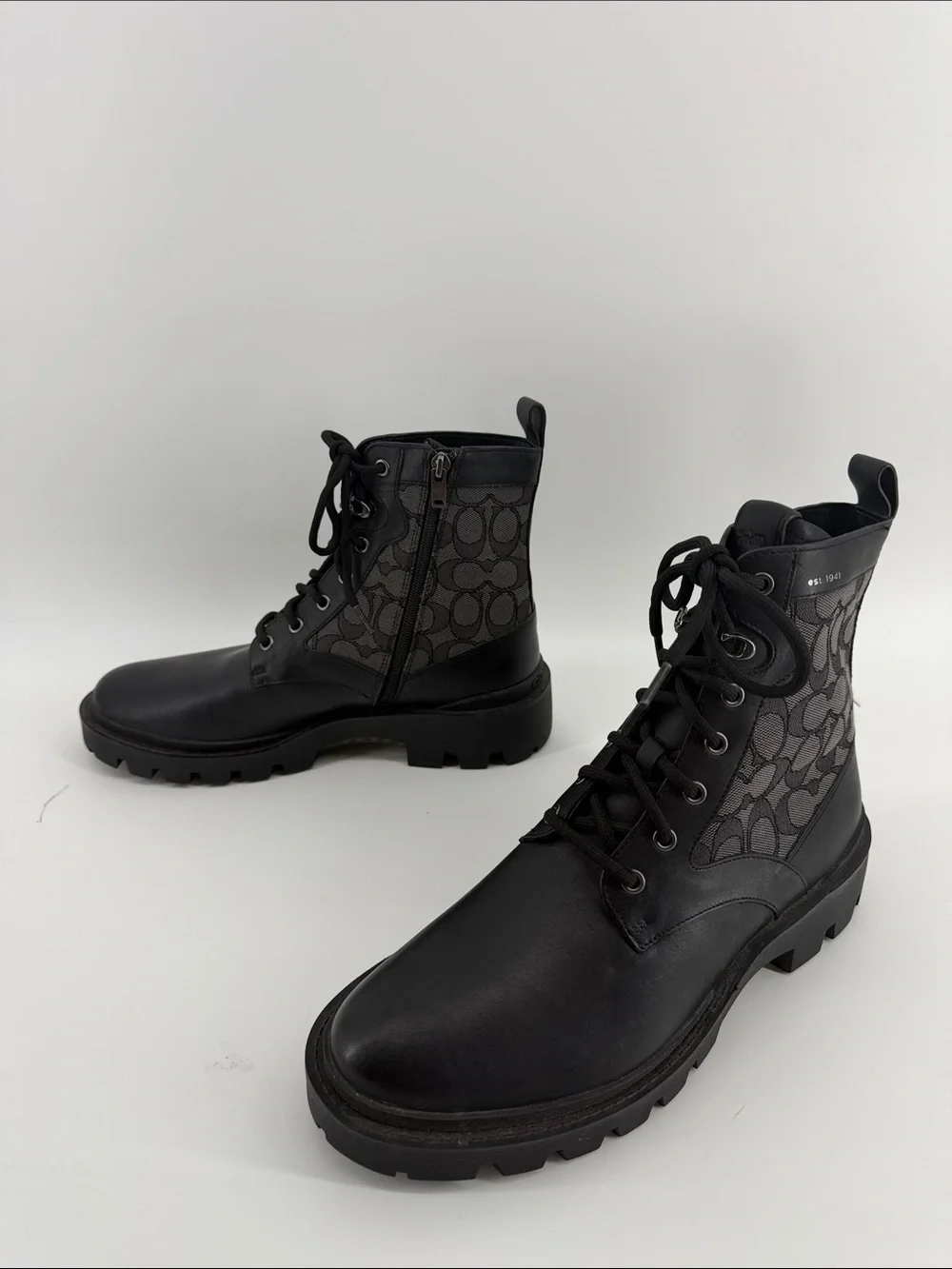 Coach Men's CitySole Leather and Signature Jacquard Boot 9.5D S69